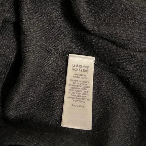 Cynthia Rowley Cowl Neck Tunic Long Sleeve Sweater Gray and Burgundy Size Small - Picture 3 of 4